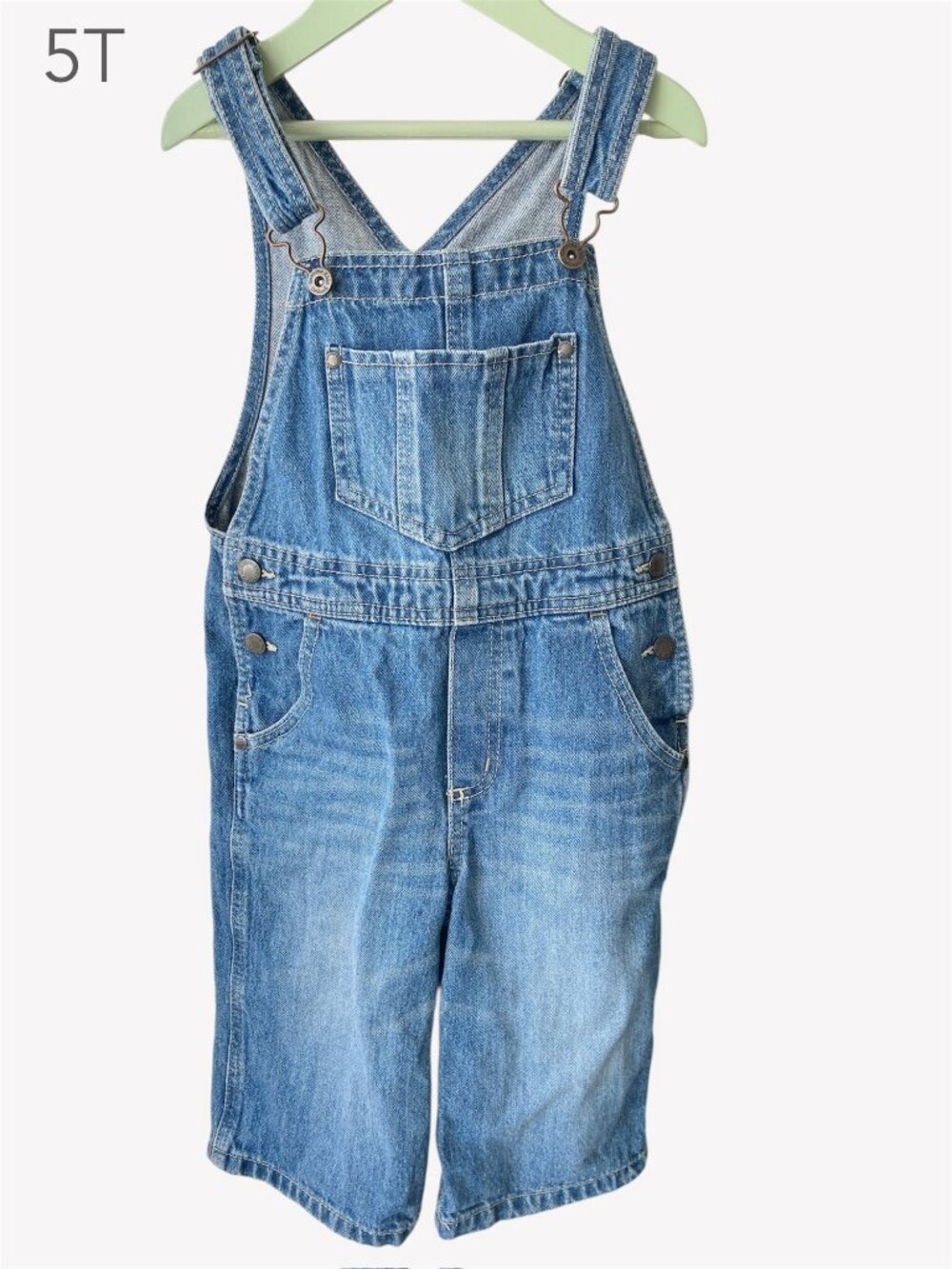 🪴5/$30 OshKosh 5T Genuine Kids Blue Denim Overalls Romper Spring